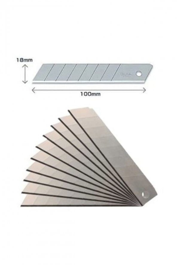 ZUBİZUBİ Maket Bıçağı Yedeği Ucu Kalın 18 mm Bıçak 10 Adet ürün görseli 1