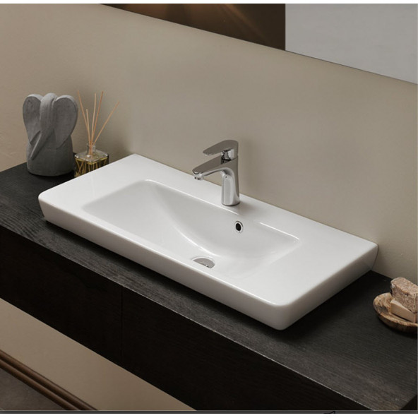 PTTAVM: Turkuaz Porto 85x48 cm Etejer Uyumlu Lavabo