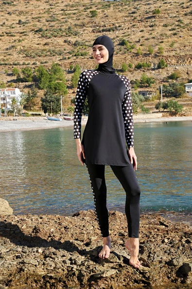 Ruko Maio 23108 Kadın Reglan Kol Micro Kumaş Tam Tesettür Mayo ürün görseli 1