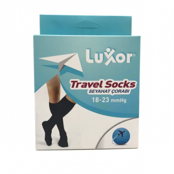 Luxor Seyahat Varis Çorabı Dizaltı Burnu Kapalı Siyah 18-23 mmhg No: 3 ürün görseli 1