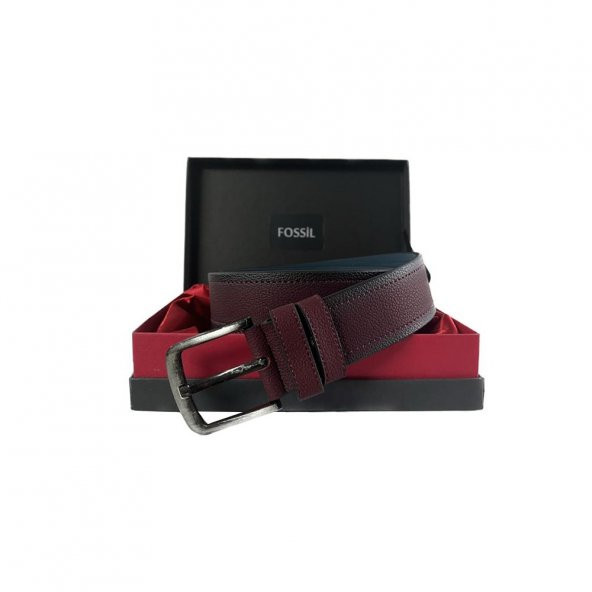 Fossil Bordo Suni Deri 4,5 cm Erkek Kemeri-125cm ürün görseli 1