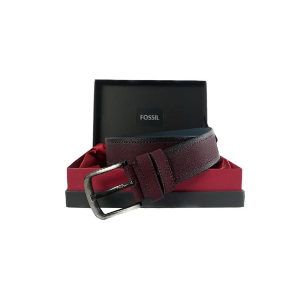 Fossil Bordo Suni Deri 4,5 cm Erkek Kemeri-110cm ürün görseli 1