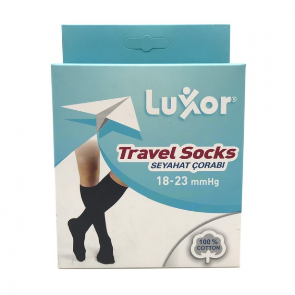 Luxor Seyahat Varis Çorabı Dizaltı Burnu Kapalı Siyah 18-23 mmhg No: 5 ürün görseli 1
