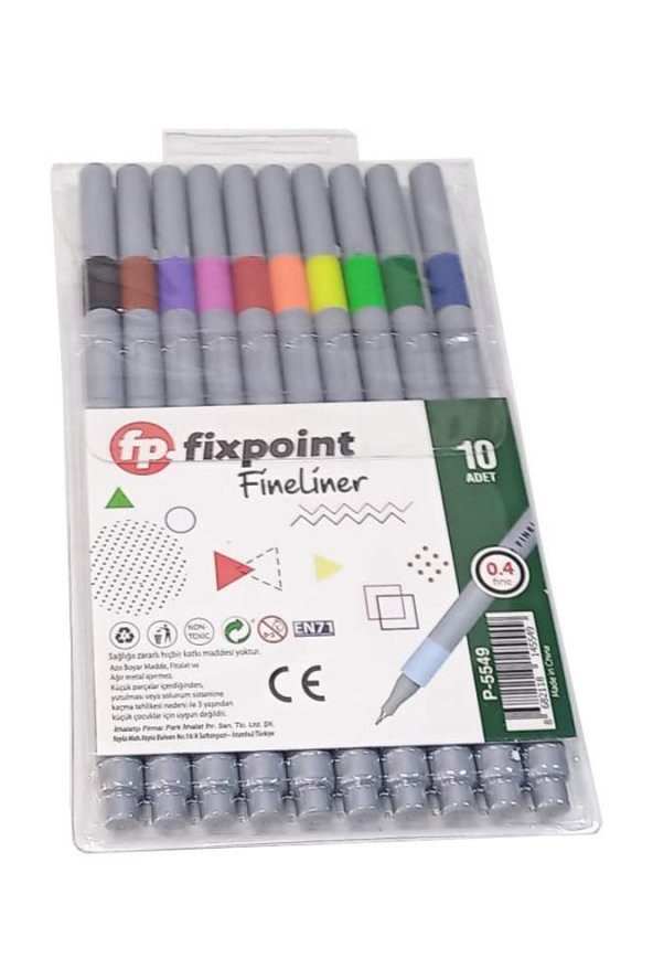 Fineliner 10 Lu İnce Uçlu Kalem 1 Paket 10 Renk 0.4 Mm Keçe Uçlu Kalem Renkli İşaretleme Yazı Kalemi ürün görseli 1