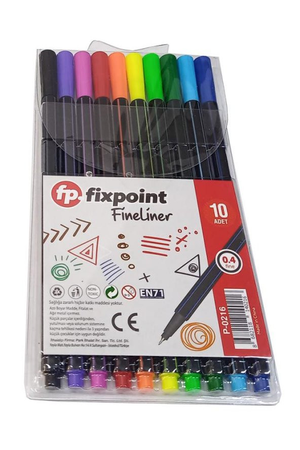 Fineliner 10 Lu İnce Uçlu Kalem 1 Paket 10 Renk 0.4 Mm Keçe Uçlu Kalem Renkli İşaretleme Yazı Kalemi ürün görseli 1