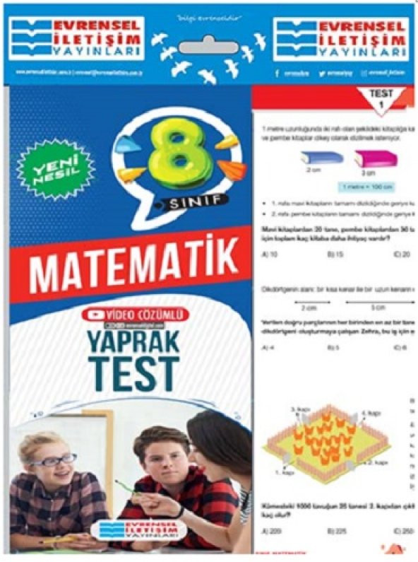 Evrensel İletişim 8. Sınıf Matematik Yeni Nesil Yaprak Test 2023 ürün görseli 1