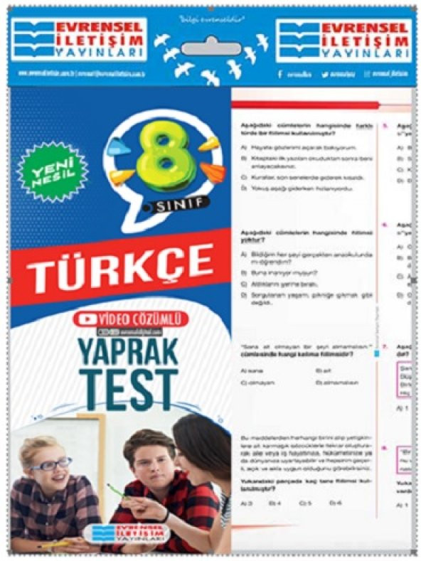 Evrensel İletişim 8. Sınıf Türkçe Yeni Nesil Yaprak Test 2023 ürün görseli 1