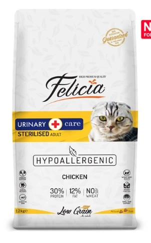Felicia Sterilised Tavuklu Az Tahıllı Hypoallergenic Kedi Maması 12 Kg ürün görseli 1