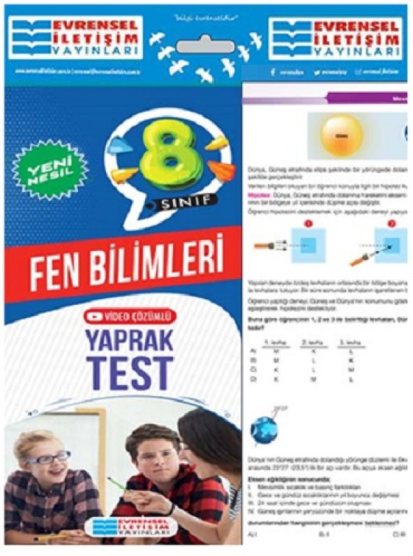 Evrensel İletişim 8. Sınıf Fen Bilimleri Yeni Nesil Yaprak Test 2023 ürün görseli 1