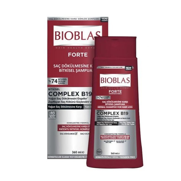 Bioblas Forte Complex B19 Yoğun Saç Dökülmelerine Karşı Bitkisel Şampuan 360 ml ürün görseli 1
