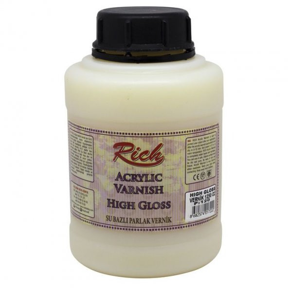 Rich Su Bazlı Vernik PARLAK (High Gloss Acrylic Varnish) 1250 cc. ürün görseli 1