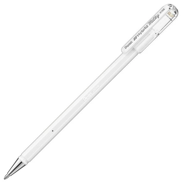 Pentel Hybrid Milky Pastel Jel Roller Kalem 0.8mm BEYAZ ürün görseli 1