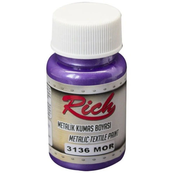 Rich Metalik Kumaş Boyası 50 cc. 3136 MOR ürün görseli 1