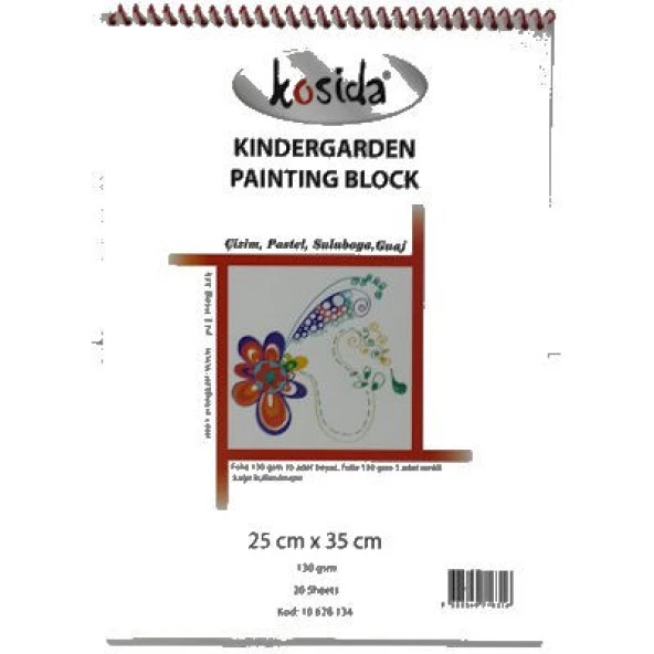 Ponart Kosida Kindergarden Block 25x35 130 gr. 15 Beyaz + 5 Renkli  Sayfa ürün görseli 1