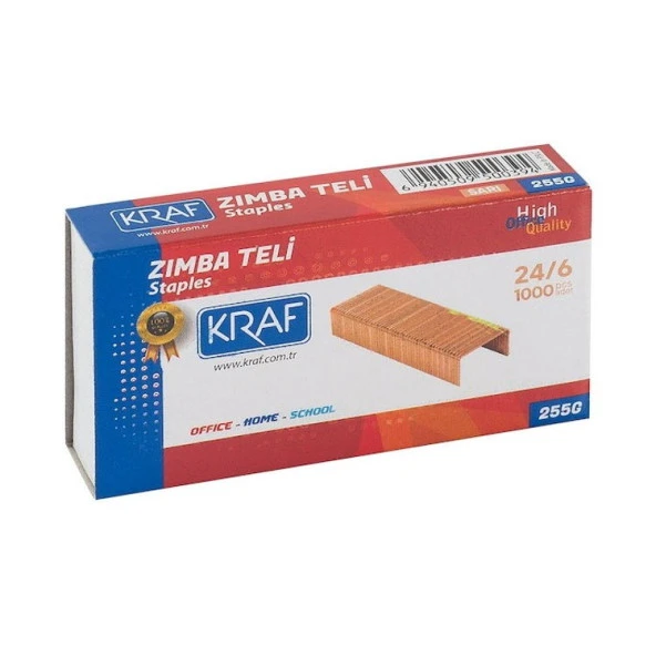 Kraf Zımba Teli 24/6 Sarı 1000li 255G ürün görseli 1