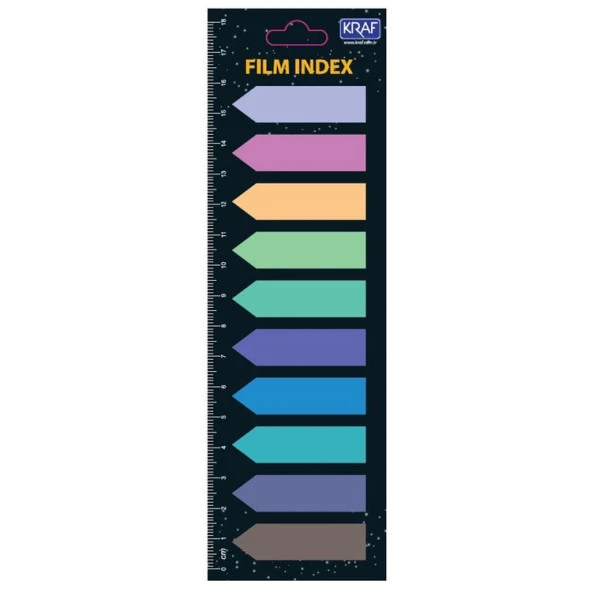 Kraf Index Film (PP) 12x44 mm Ok Şekilli 10 Renk x 20 yp 51245 ürün görseli 1