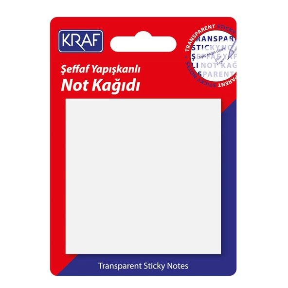 Kraf Yapışkanlı Şeffaf Not Kağıdı 76x76 mm 50 yp Transparan ürün görseli 1