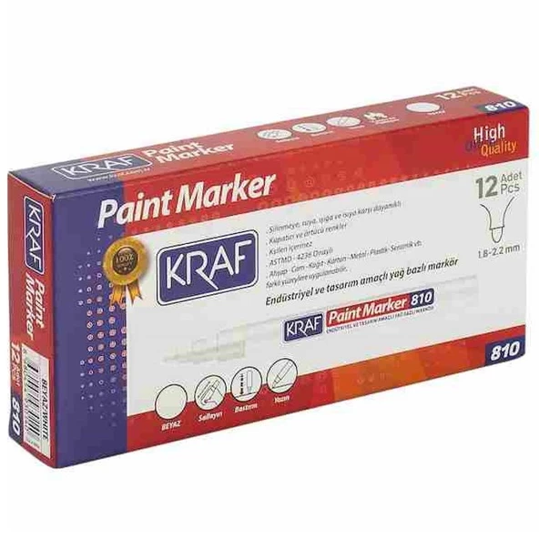 Kraf Paint Marker 810 BEYAZ ürün görseli 1