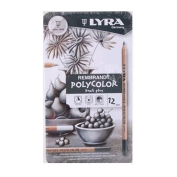 Lyra Rembrandt Polycolor Kuru Boya 12 Renk Gri Tonlar ürün görseli 1