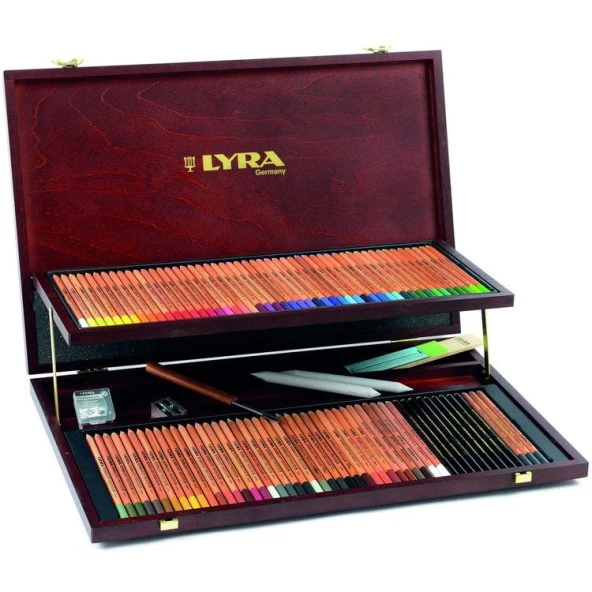 Lyra Rembrandt Polycolor Artist Atelier 100 Renk + Aksesuarlar Ahşap Kutu ürün görseli 1