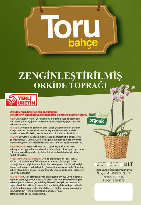 ORKİDE TOPRAĞI ZENGİNLEŞTİRİLMİŞ 3 lt ürün görseli 1