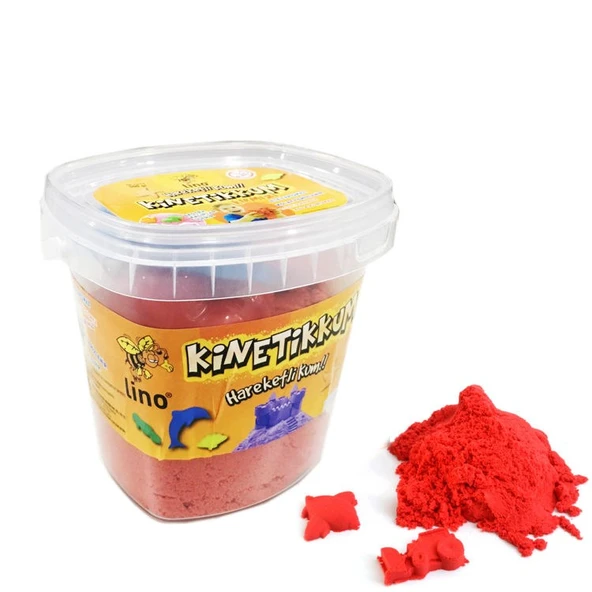 Lino Kinetik Kum 500 gr. Kova + 3 Kalıp KIRMIZI ürün görseli 1