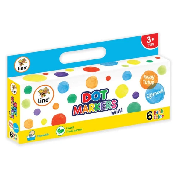 Lino Dot Markers Mini 6 Renk Yıkanabilir ürün görseli 1