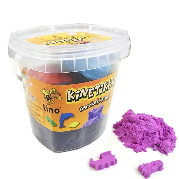 Lino Kinetik Kum 500 gr. Kova + 3 Kalıp MOR ürün görseli 1