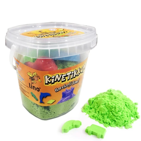 Lino Kinetik Kum 500 gr. Kova + 3 Kalıp YEŞİL ürün görseli 1