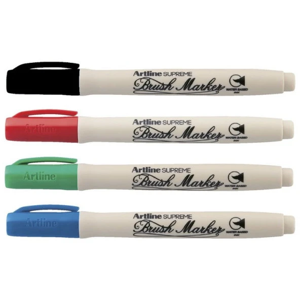 Artline Supreme Brush Marker Fırça Uçlu Kalem 4 Temel Renk ürün görseli 1