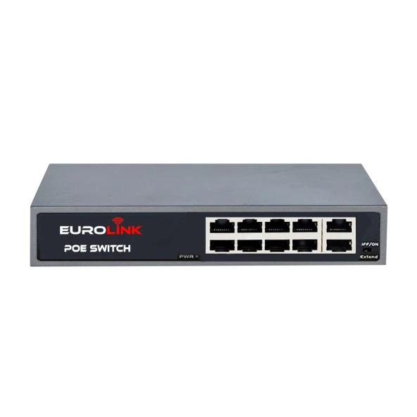 Eurolink 8 port 10/1000 +2 uplink 1000Mbps Poe Switch+2sfp ürün görseli 1