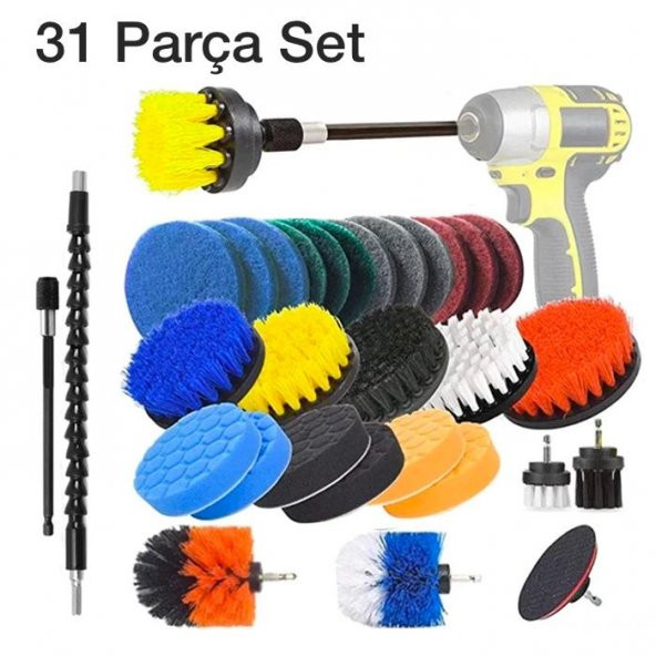 Zhltools 31 Parça Çok Amaçlı Ev Banyo ve Araç Matkap ucu Temizlik Seti ürün görseli 1