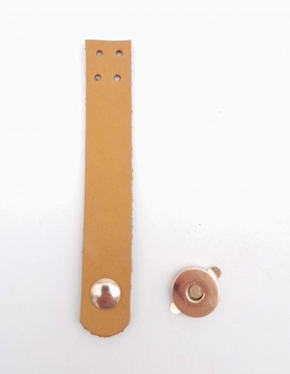Angel Çanta Aksesuar 11x2 cm Açık Taba Gerçek Deri Düz Çanta Kapağı Light Gold Metalli ürün görseli 1