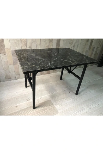 adımshops siyah mermer desenli 70x50cm orta sehpa, yan sehpa, sehpa ürün görseli 1