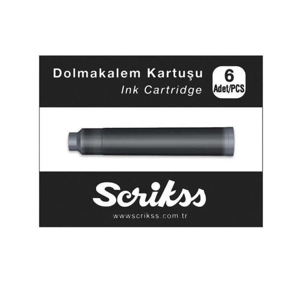 Scrikss Dolmakalem Kartuşu 6lı Kutu Siyah ürün görseli 1