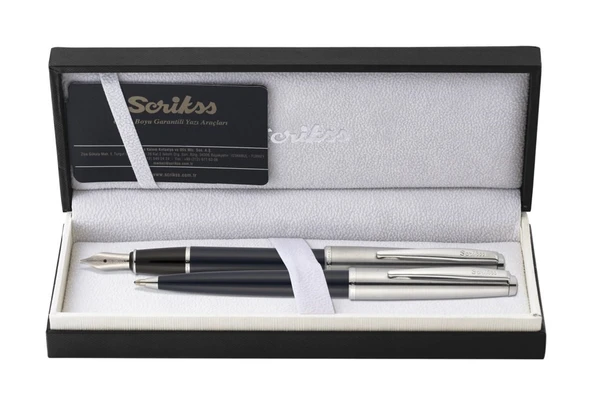 Scrikss Metropolis 78 Dolma Kalem ve Tükenmez Kalem İkili Set Lacivert ürün görseli 1