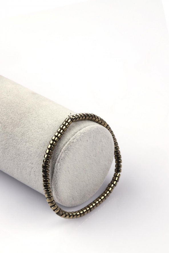 Hematit Doğal Taş Bileklik 2 x 4 mm Rondel Kesim ürün görseli 1