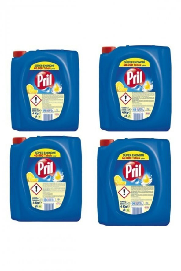 Pril Elde Yıkama Sıvı Bulaşık Deterjanı, Limon 4kg 4lü Paket ürün görseli 1