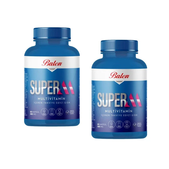 Balen Süper-M Multivitamin Kapsül 585 mg 60 kapsül x 2 Adet ürün görseli 1