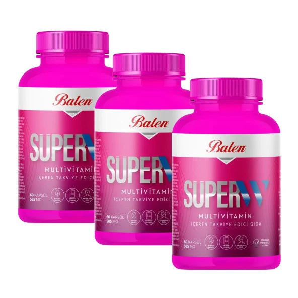 Balen Süper-W Multivitamin Kapsül 585 mg 60 kapsül x 3 Adet ürün görseli 1
