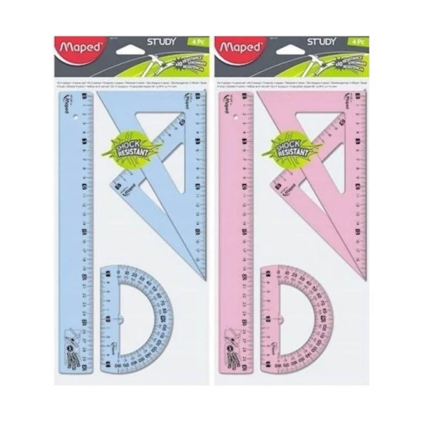 Maped Study Kırılmaz 30 cm Cetvel Seti 4 Parça 981701 ürün görseli 1