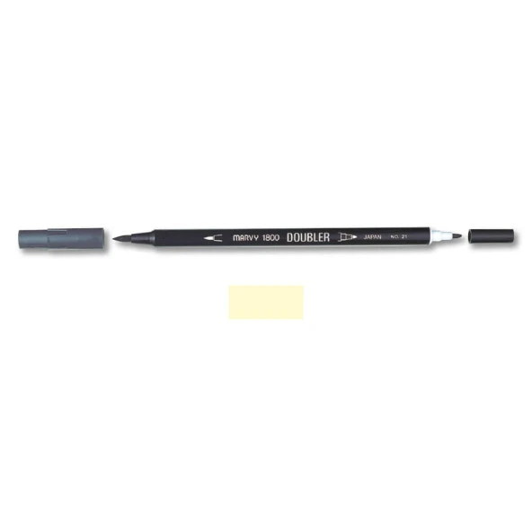 Marvy 1800 Doubler Çift Uçlu Brush Pen 42 CREAM YELLOW ürün görseli 1