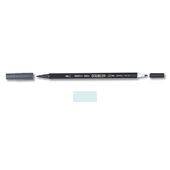 Marvy 1800 Doubler Çift Uçlu Brush Pen 51 AQUA GREY ürün görseli 1