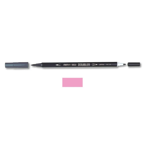 Marvy 1800 Doubler Çift Uçlu Brush Pen 67 BUBBLEGUM PINK ürün görseli 1
