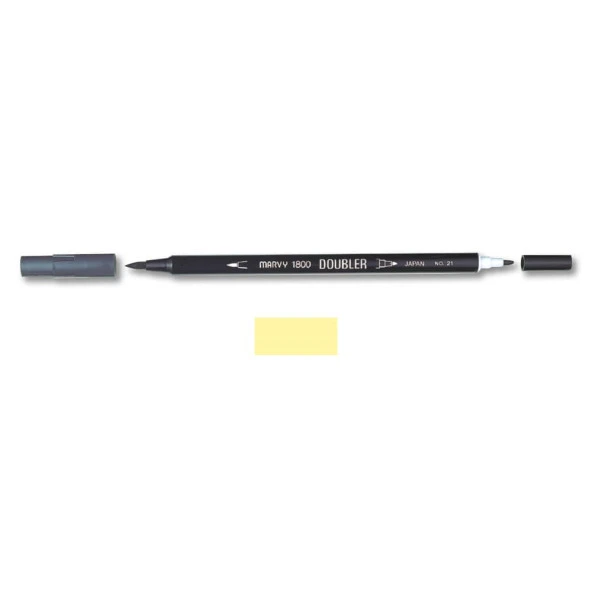 Marvy 1800 Doubler Çift Uçlu Brush Pen 68 DAFFADIL YELLOW ürün görseli 1