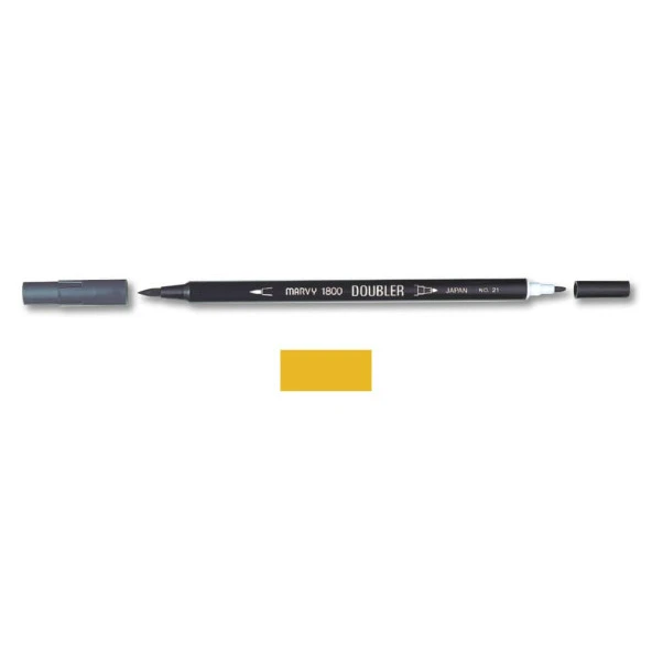 Marvy 1800 Doubler Çift Uçlu Brush Pen 82 MUSTARD ürün görseli 1