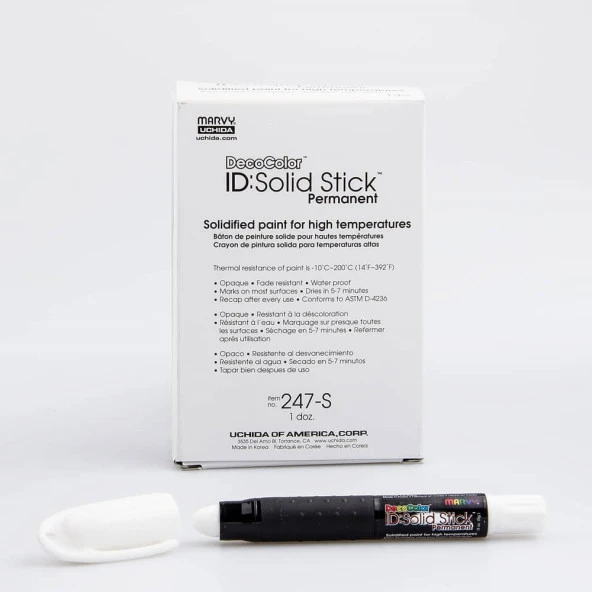 Marvy 247 Solid Stick Industrial Marker Beyaz ürün görseli 1