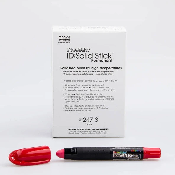 Marvy 247 Solid Stick Industrial Marker Kırmızı ürün görseli 1
