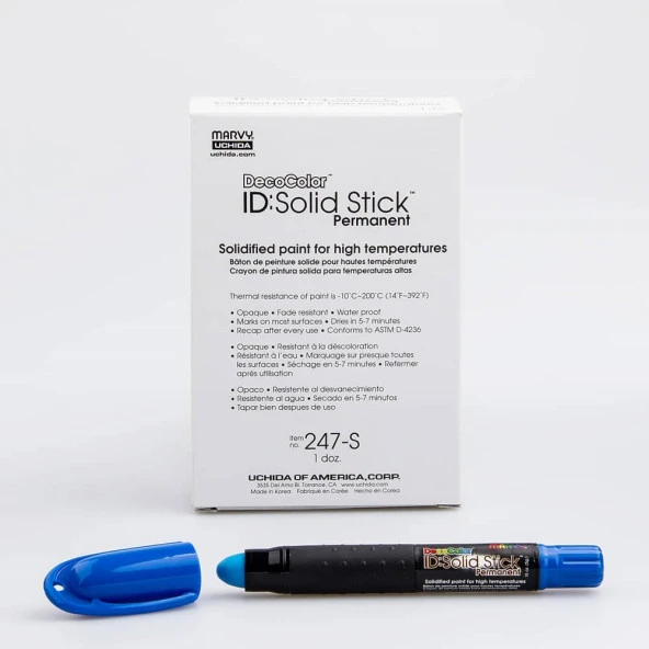 Marvy 247 Solid Stick Industrial Marker Mavi ürün görseli 1