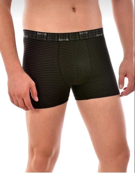 BERRAK 4475 ERKEK ÇİZGİLİ LİKRALI BOXER 6 ADET ürün görseli 1